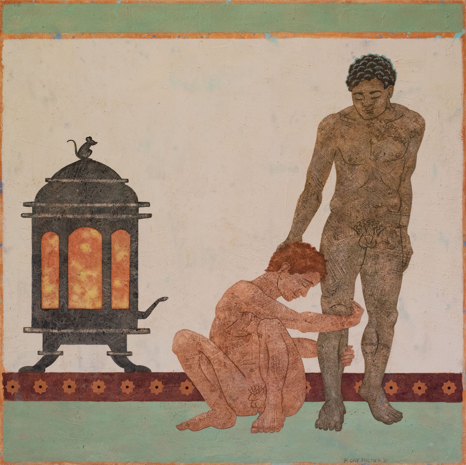 Touch, 2020-2022 • Egg Tempera on Plaster on Board • 40 x 40in.