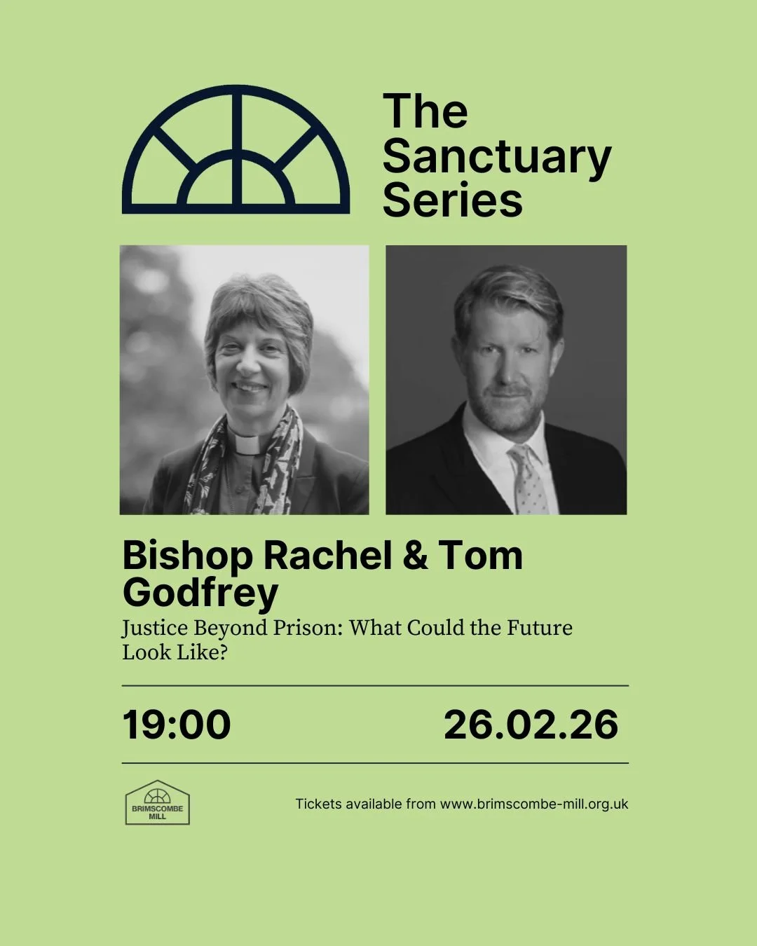 26.02.26. 
.
This upcoming Sanctuary Series conversation brings together Bishop Rachel, Anglican Bishop for Prisons, and criminal barrister Tom Godfrey to explore what our justice system is designed to achieve and where prison fits in. Drawing on the