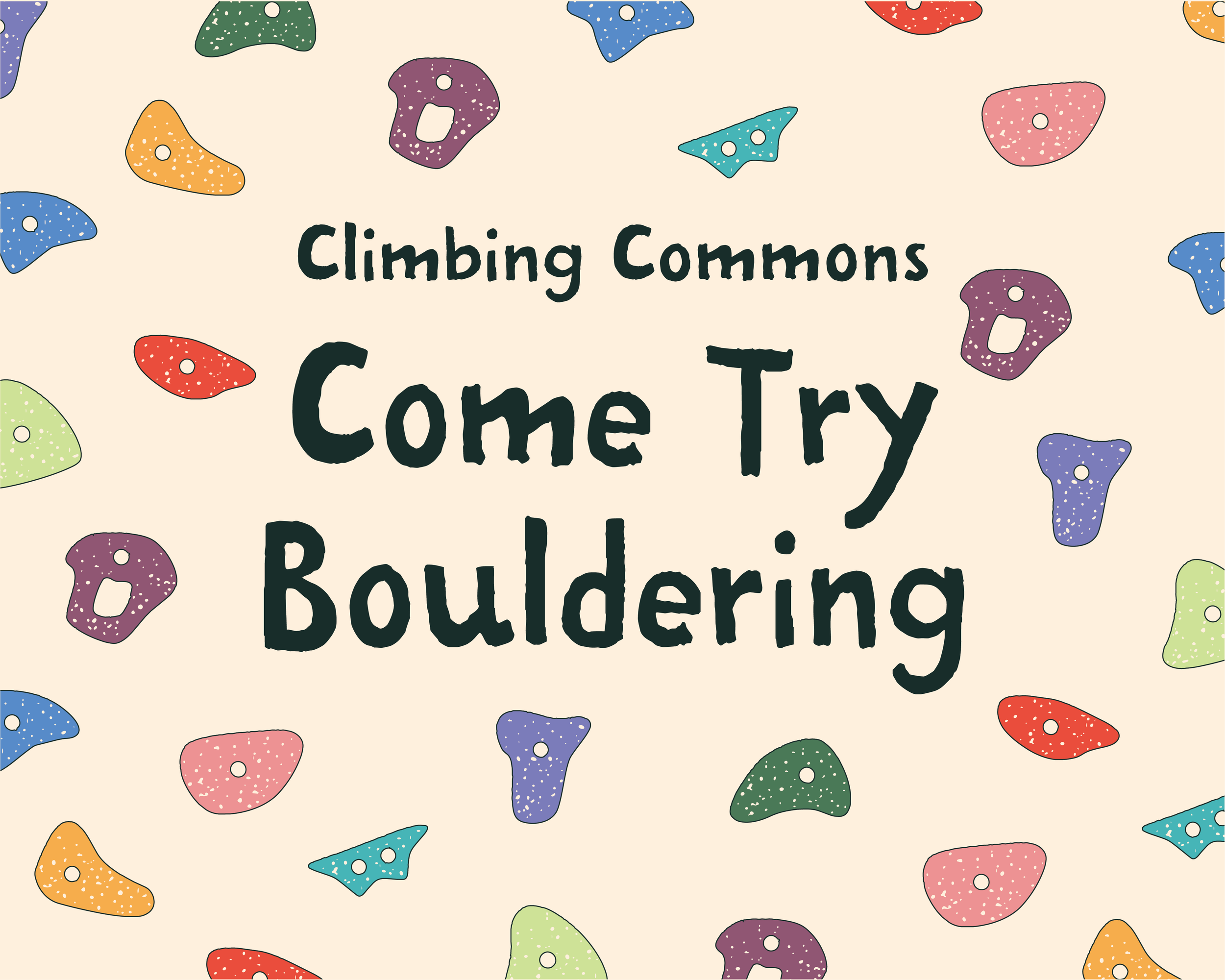 Climbing Commons bouldering sessions for 13-18 year olds. 