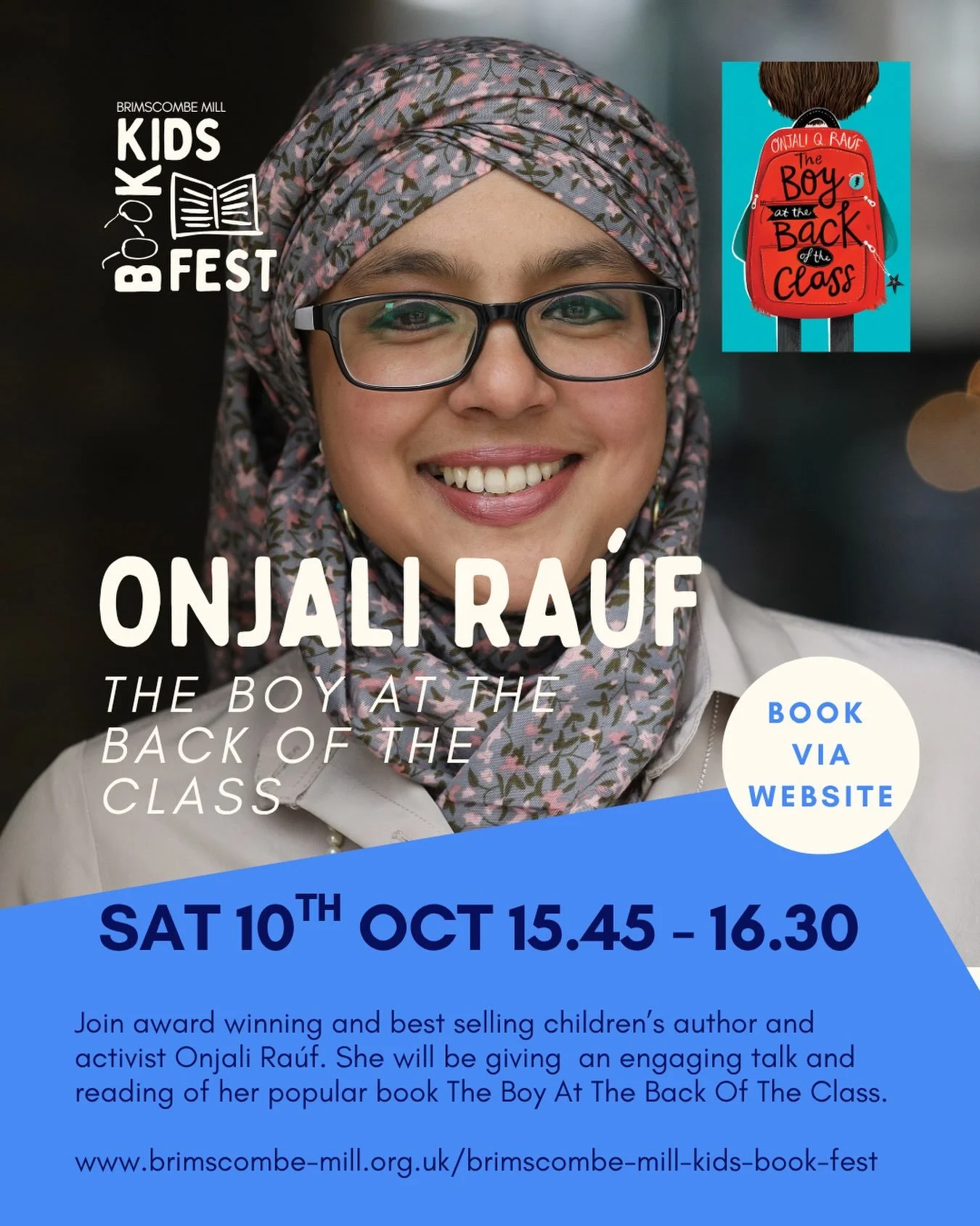 🎉We are super excited that we have another addition to our kids book festival line up. 🎉

Award winning and best selling children&rsquo;s author and activist Onjali Ra&uacute;f will be joining us on the Saturday afternoon at 15:45. 

She will be in