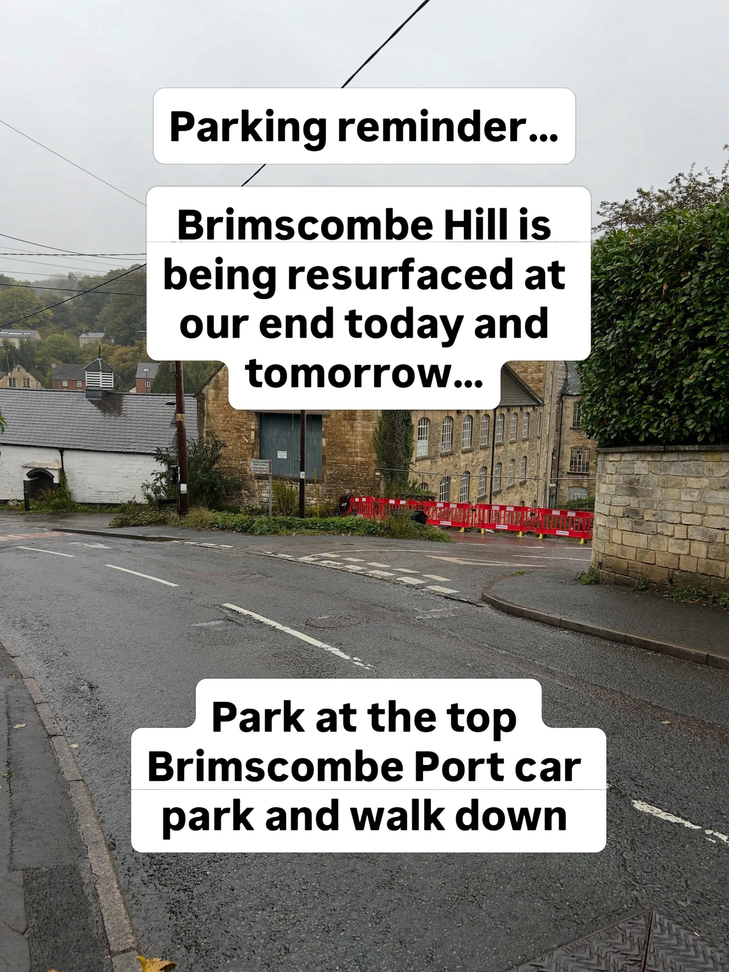 We will be staying open throughout the Brimscombe Hill resurfacing over the next few weeks.

Access may look slightly different. 

Today and tomorrow you will need to come down Brimscombe Hill and park in the top Brimscombe Port car park and walk dow
