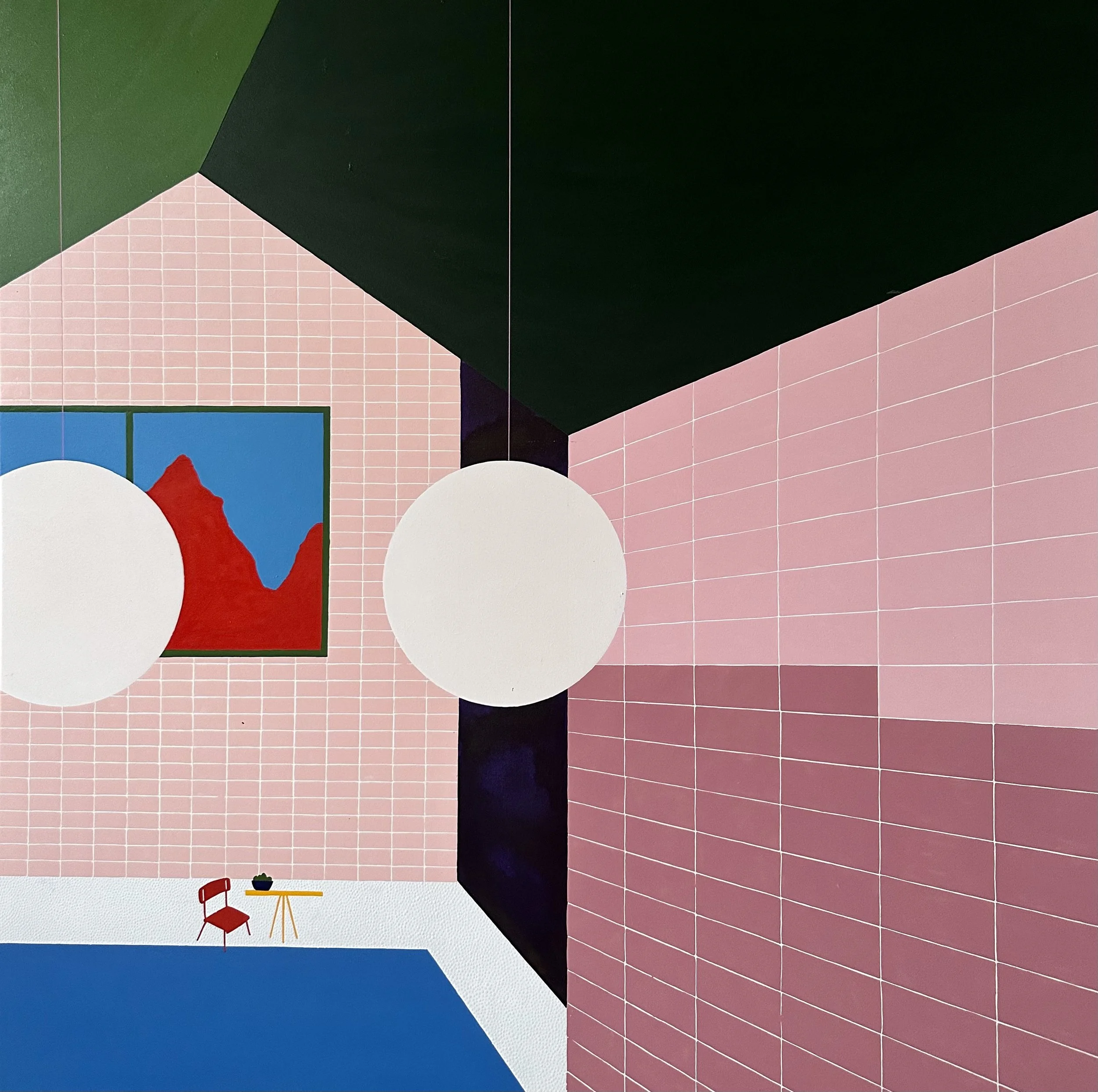 Pink Bunker, 2024
Acrylic on board 100cm x 100cm AVAILABLE