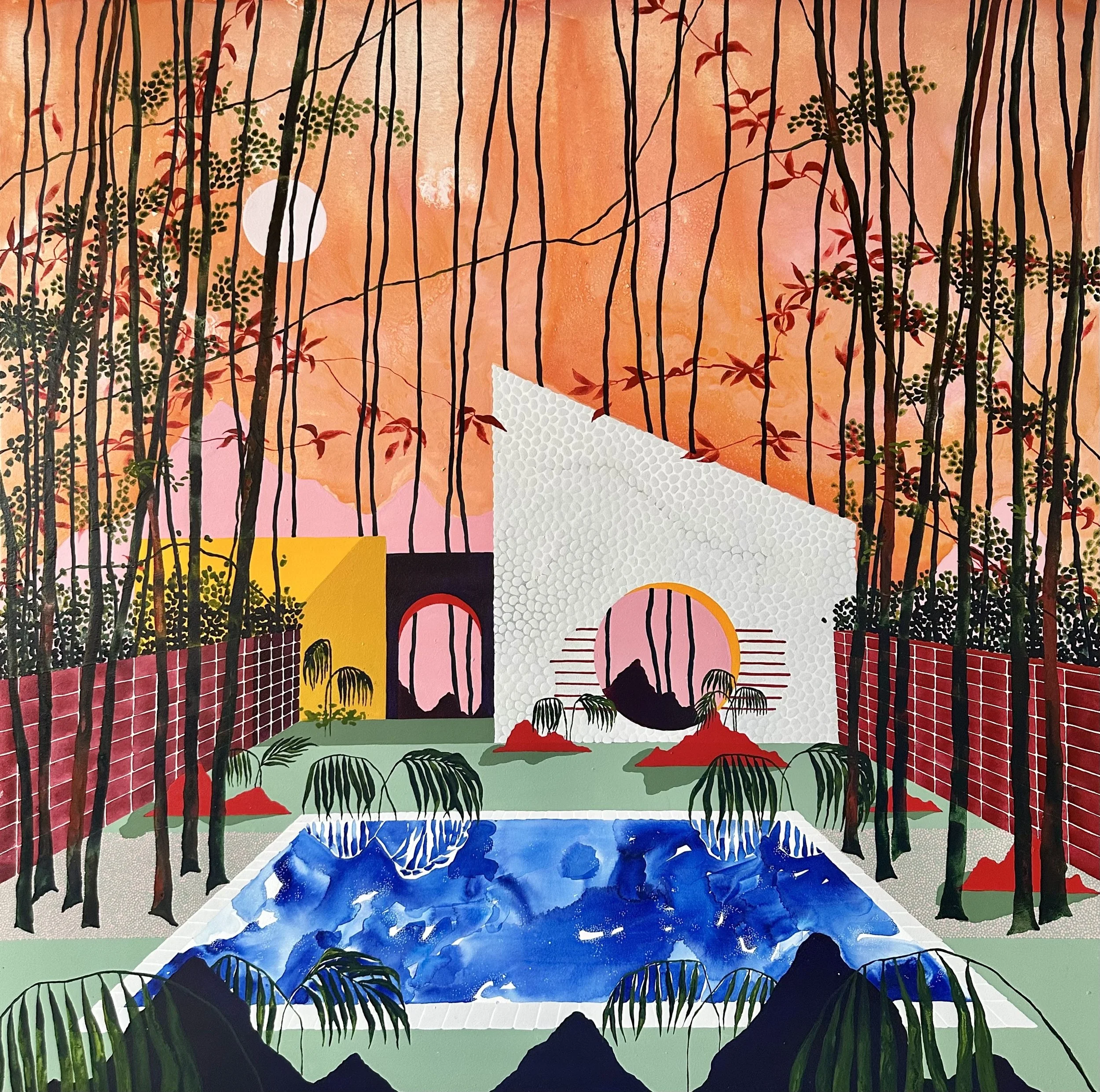 When we Close Our Eyes, 2024
Acrylic on board 100cm x 100cm AVAILABLE