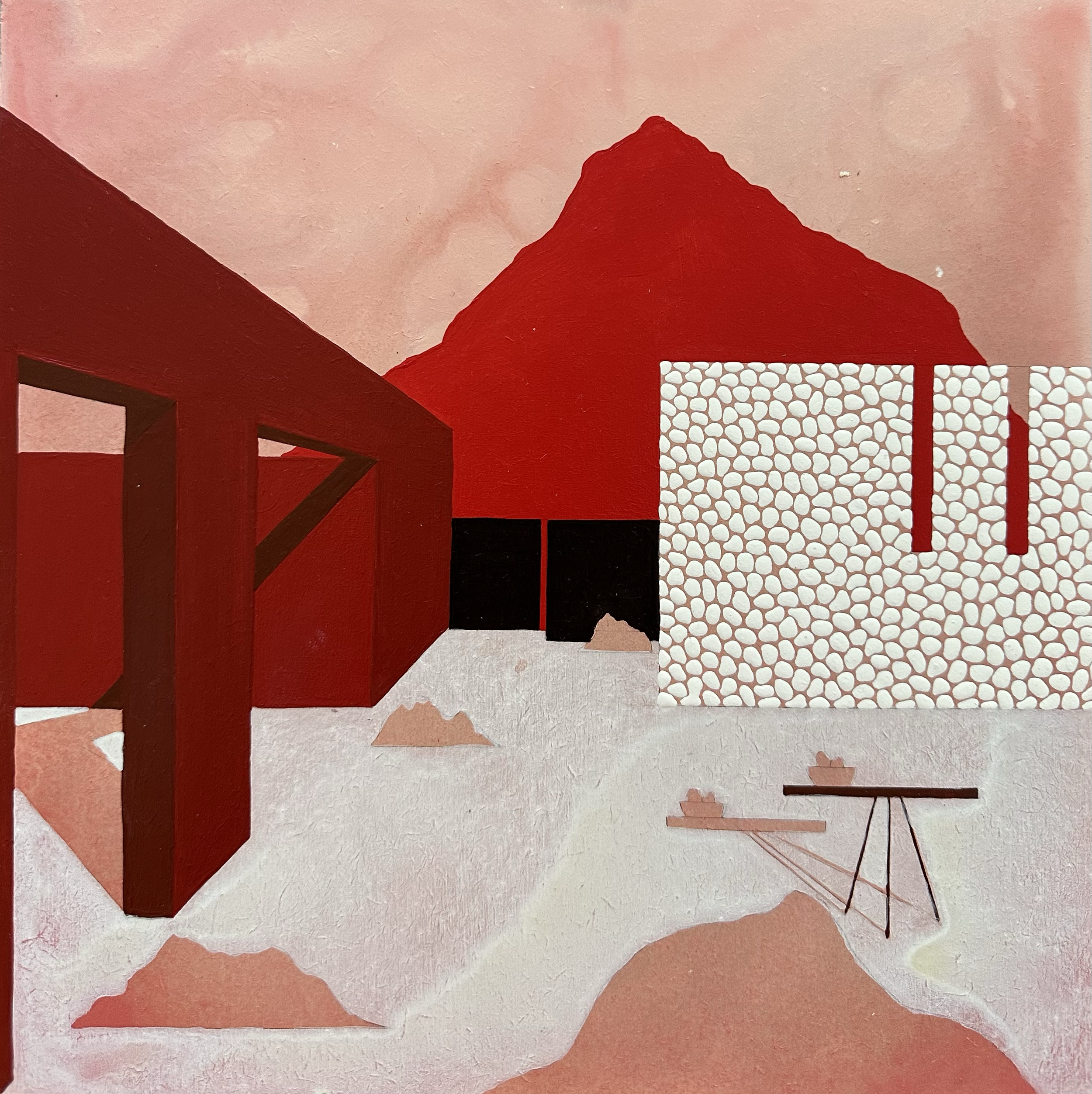 They Say it's Hot, 2023
Acrylic and ink on board 30cm x 30cm AVAILABLE