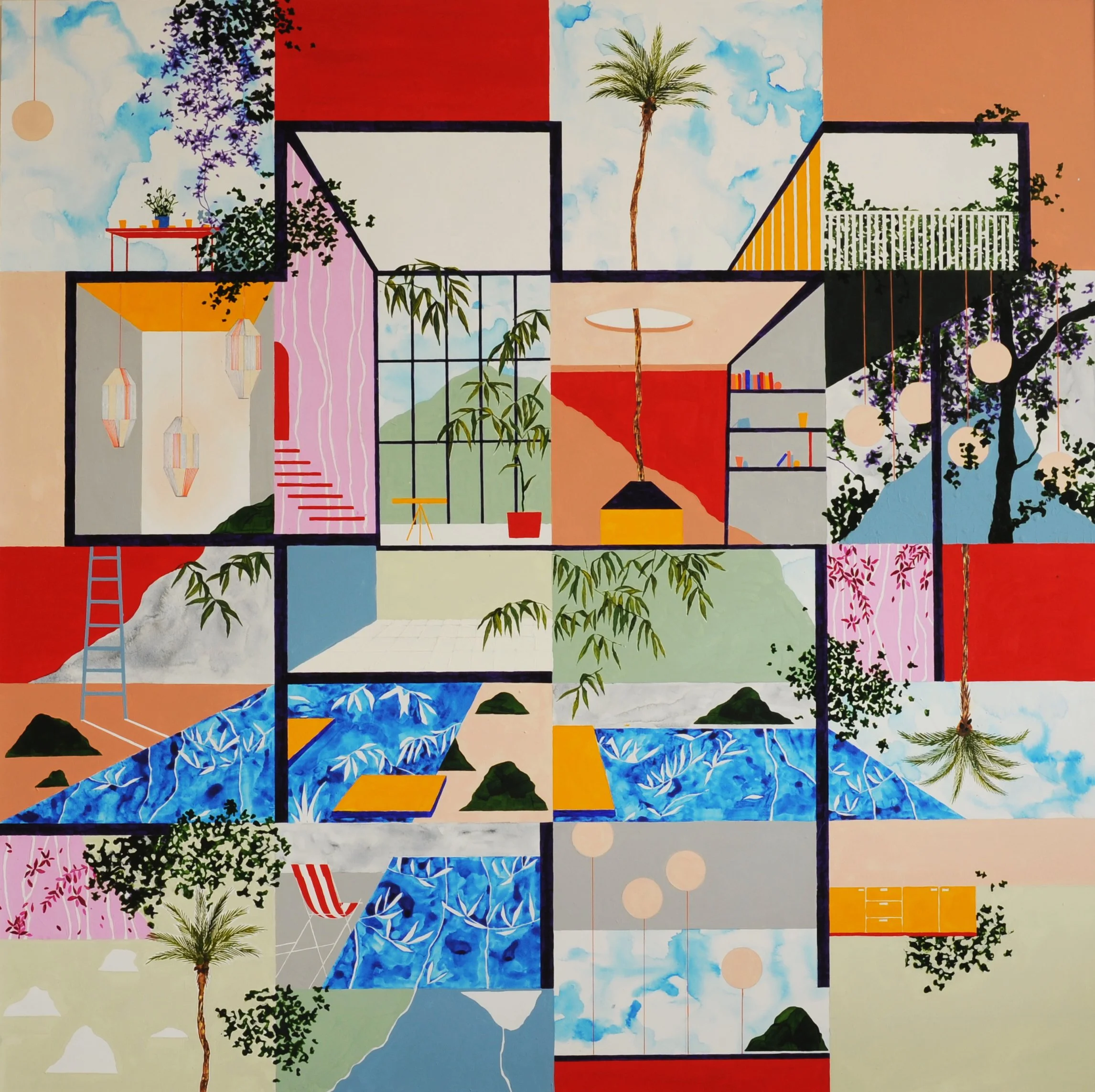 Jordan, 2022
Acrylic and watercolour on board 100cm x 100cm SOLD