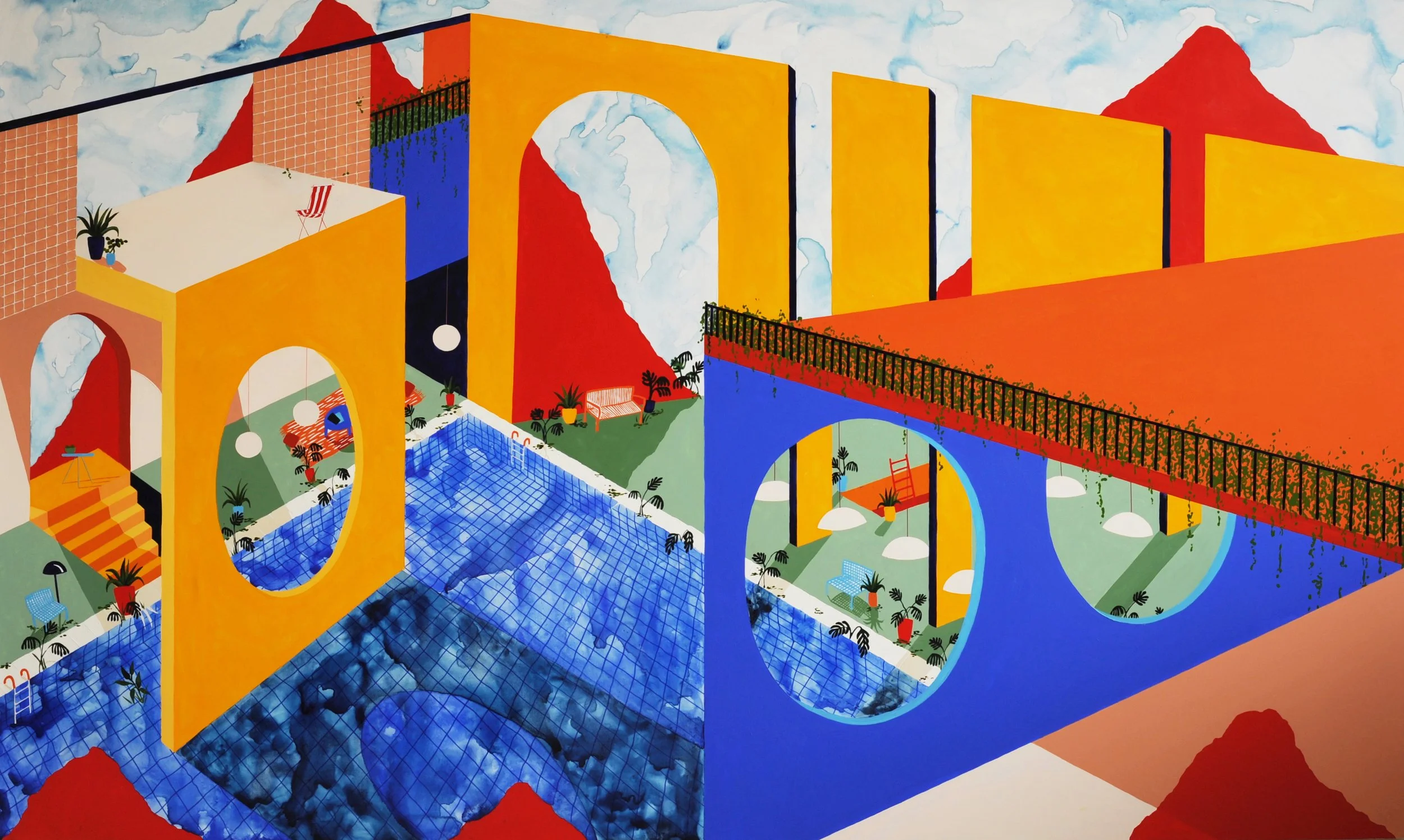 Above The Bed You Lie In, 2022
Acrylic and watercolour on board 200cm x 122cm AVAILABLE