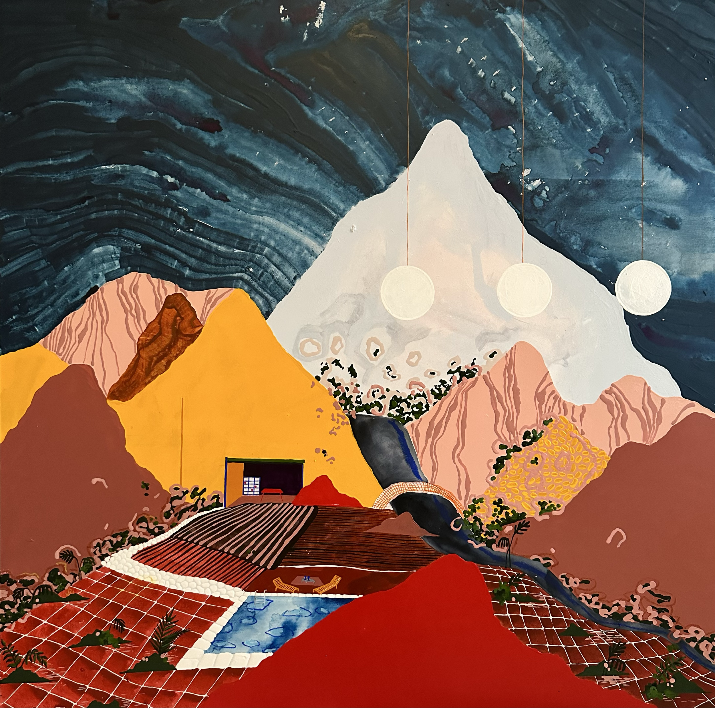 I Didn't Really Like Margate, 2023
Acrylic, ink and watercolour on board 100cm x 100cm AVAILABLE