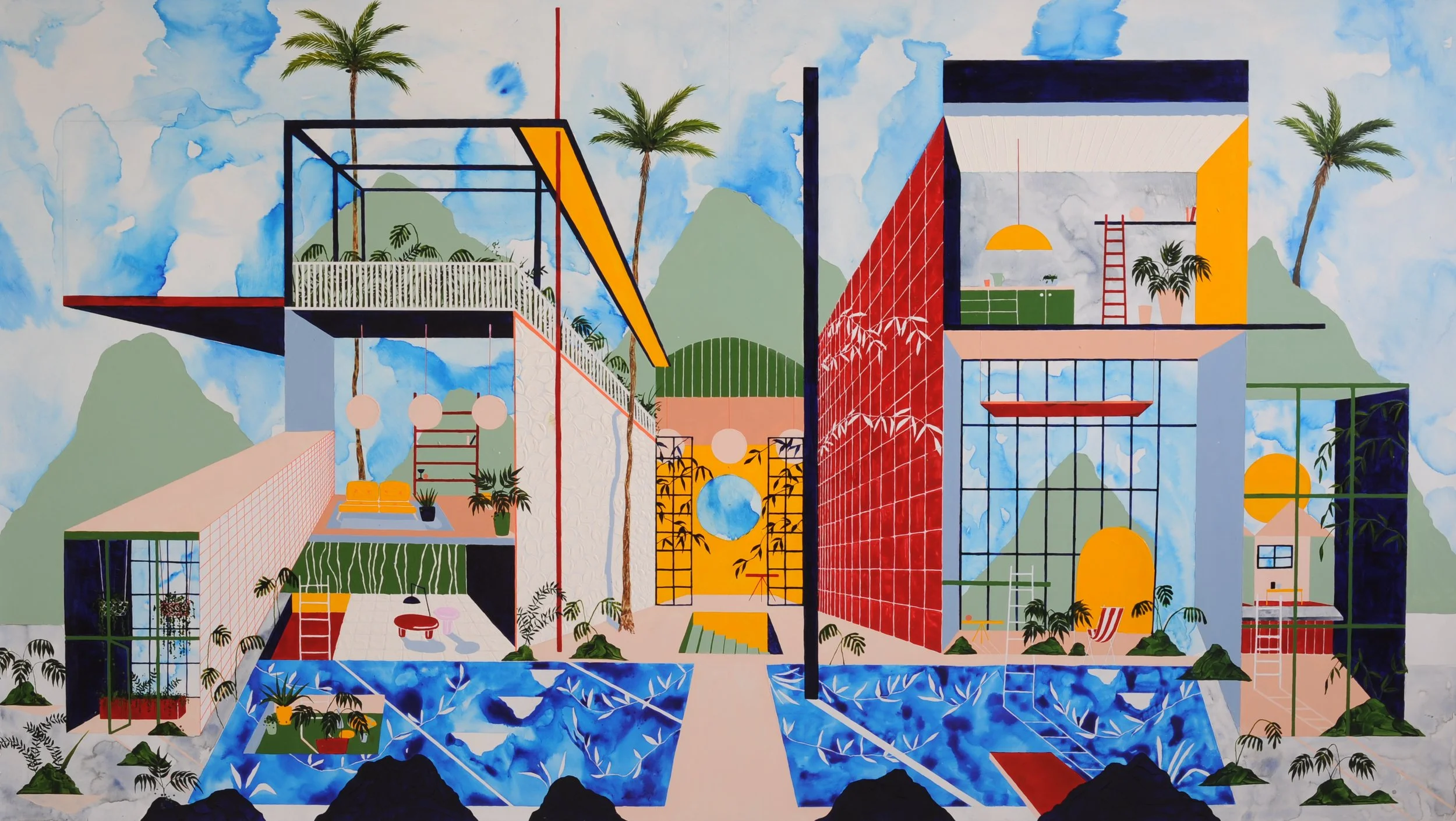 Kirk, 2022
Acrylic and watercolour on board 160cm x 90cm SOLD