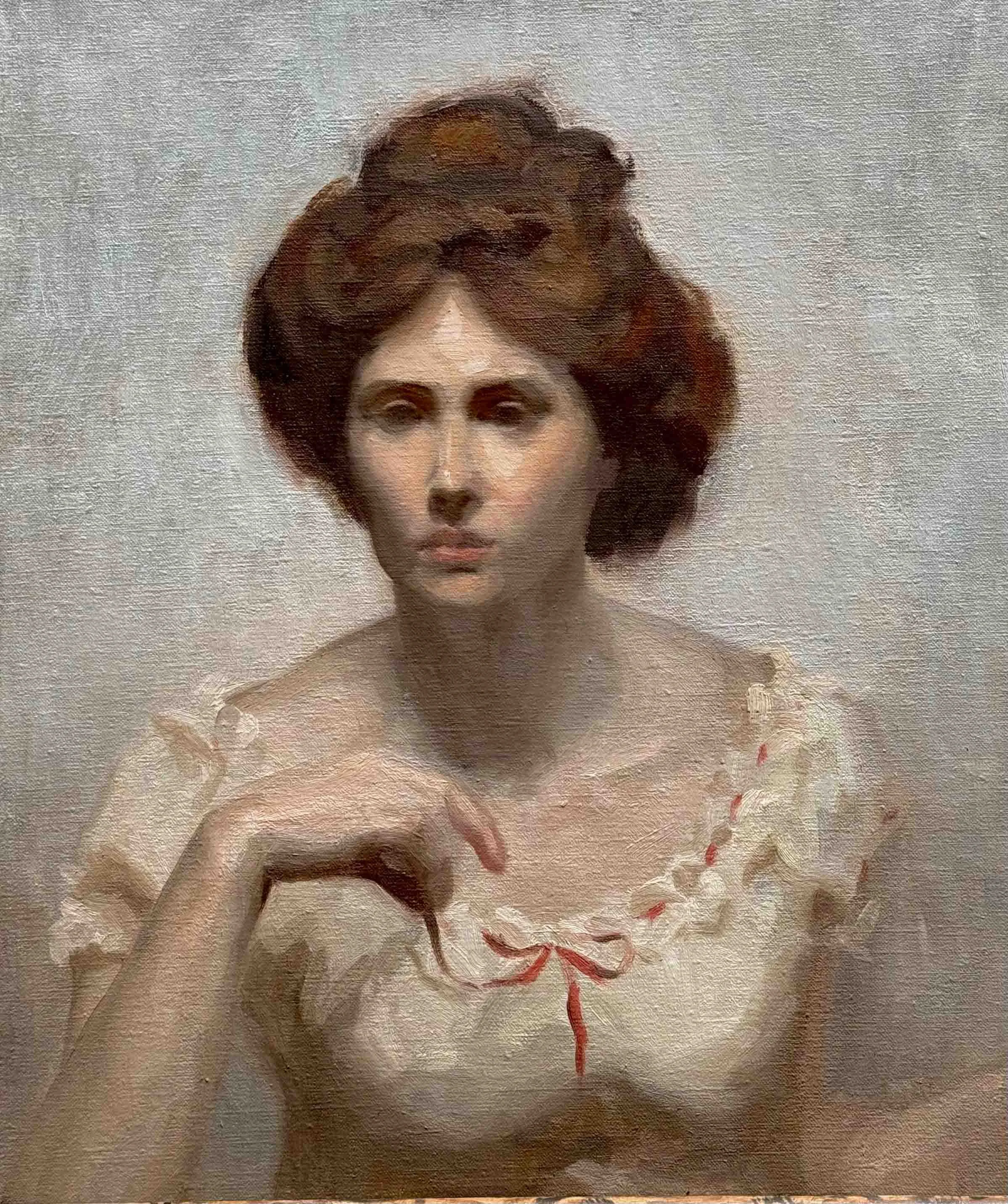 The red ribbon, oil on canvas, 40x50cm, 2024
