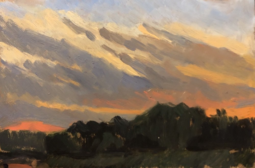 sunset over the Arno