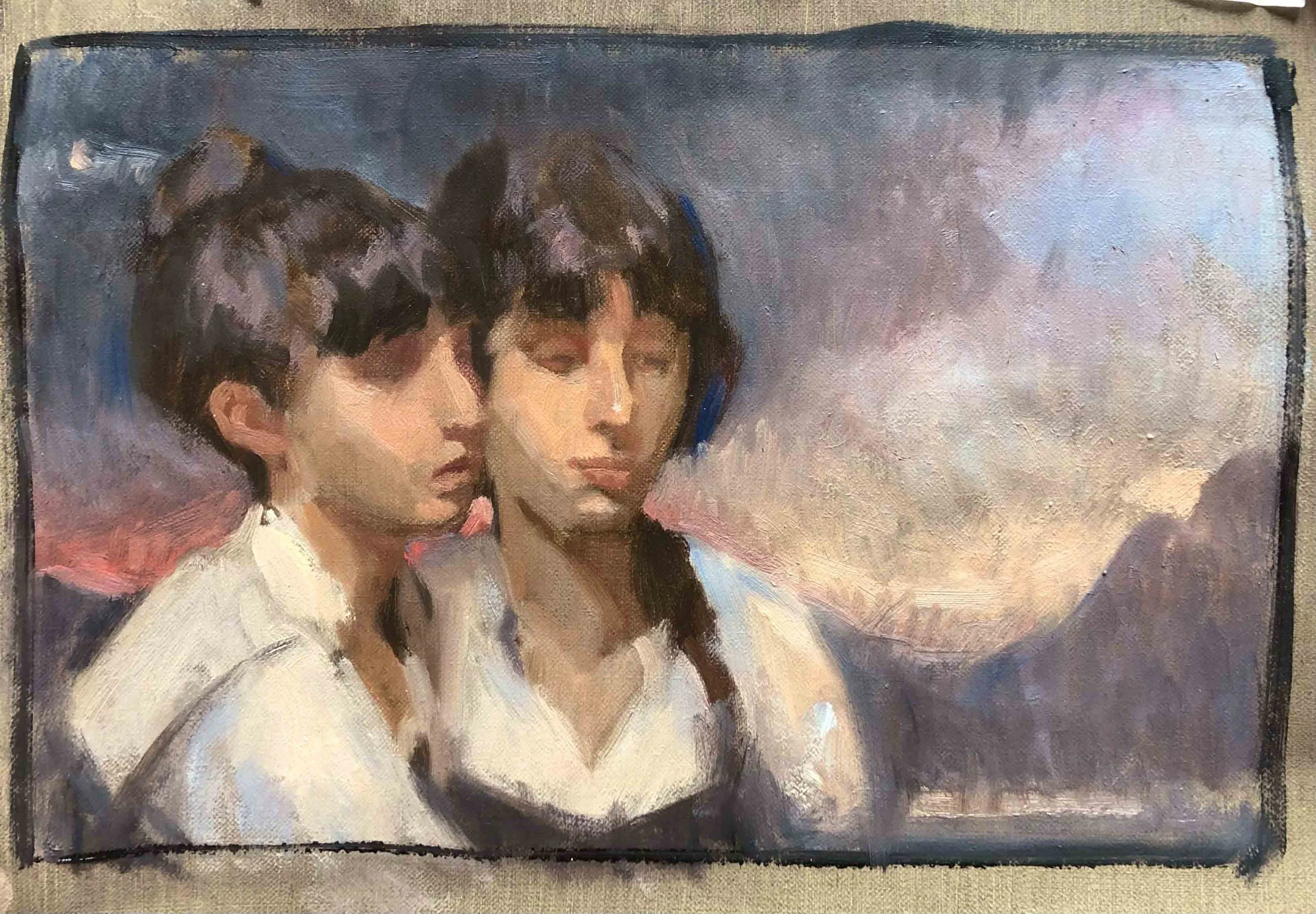 Study for ‘I want to stay where I have never been’, oil on canvas, 30x20cm, 2025