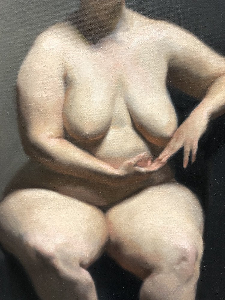 detail of oil painting of the figure