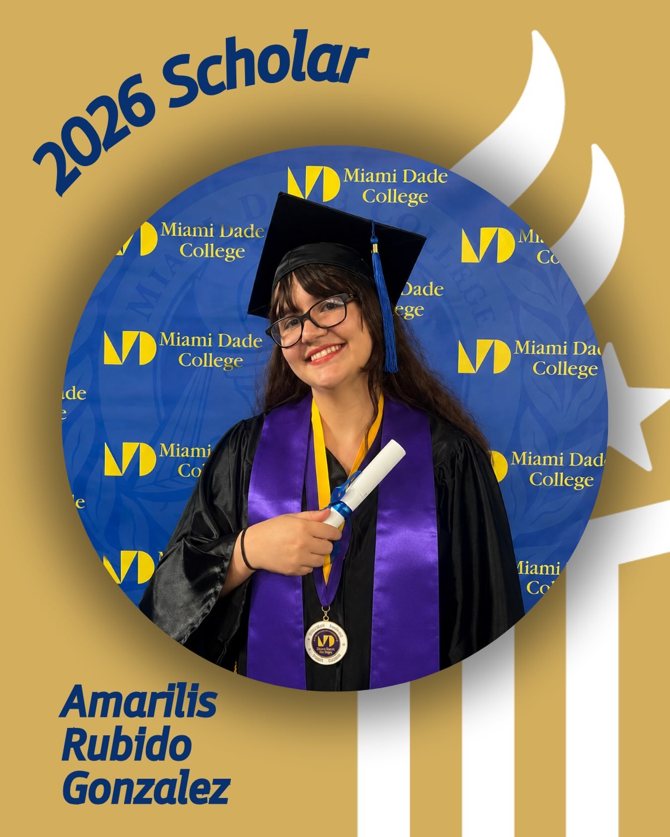 Amarilis Rubido Gonzalez immigrated to the United States with her mother, carrying little more than a backpack and dreams of freedom. 

Arriving in Miami midway through high school, she quickly excelled at Miami Senior High School through rigorous co