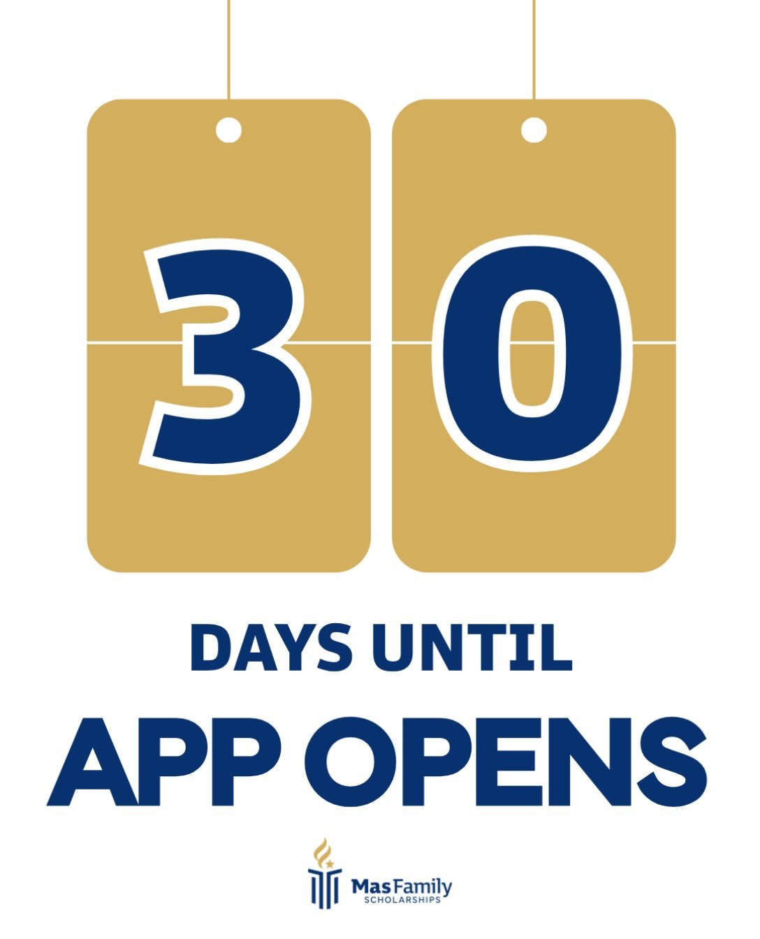 ⏳ ONE MONTH TO GO! 🎓

The countdown is officially on! In just ONE MONTH, applications for the Mas Family Scholarships will open. 🇨🇺✨

For generations, the Mas Family Scholarships has supported students of Cuban descent as they pursue higher educat