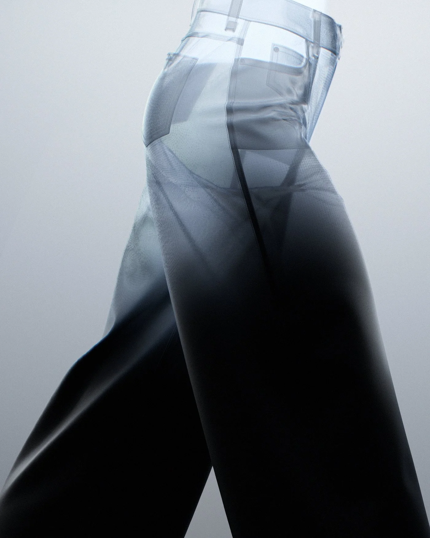 Translucent Spanx trousers showing structure, Spanx CGI product film by DissEmbargo with The New Company