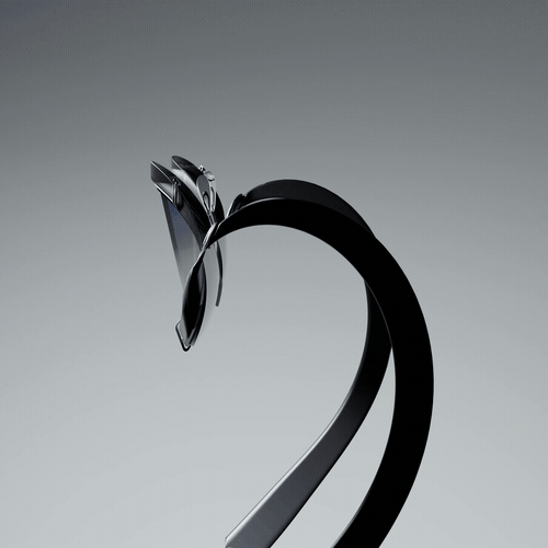 Glasses arm curving in light, Even Realities smart glasses CGI by DissEmbargo