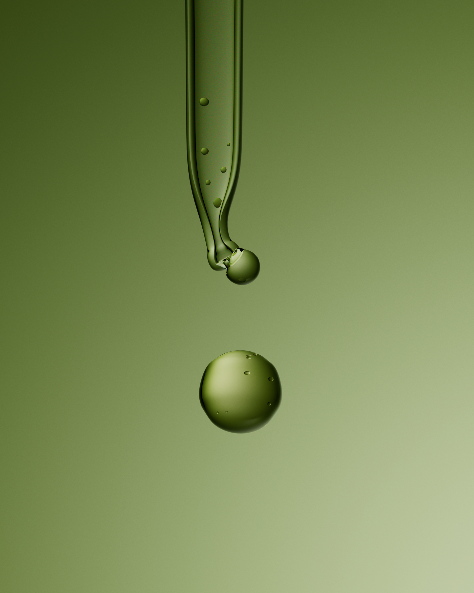 Dropper releasing a serum droplet, Prose scalp serum CGI launch film by DissEmbargo