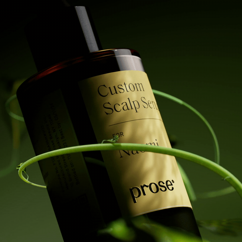 Prose scalp serum bottle with vines, Prose scalp serum CGI launch film by DissEmbargo