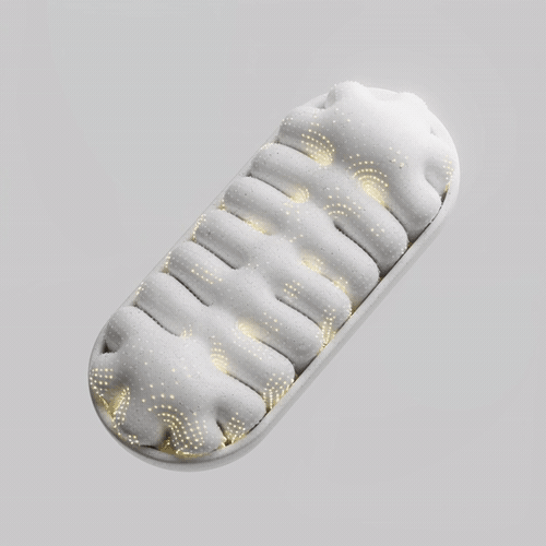 White mitochondria-inspired form, Timeline Cure CGI animation by DissEmbargo for Timeline Nutrition