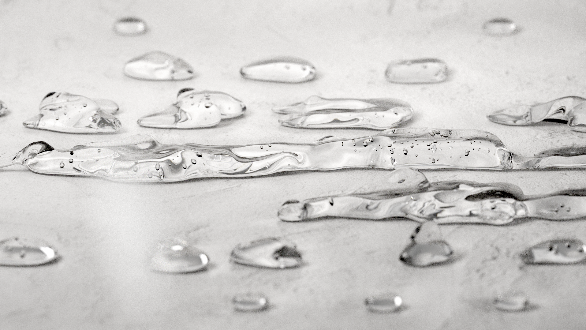 Droplets on a white surface, Thorne creatine CGI campaign by DissEmbargo