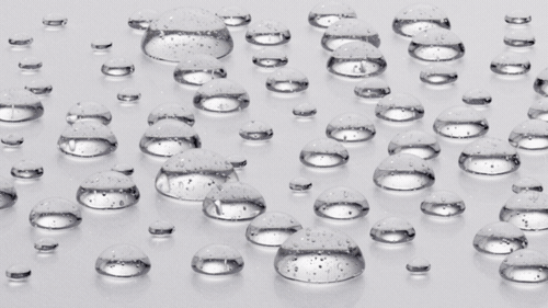 Water droplets on a white surface, Thorne creatine CGI campaign by DissEmbargo