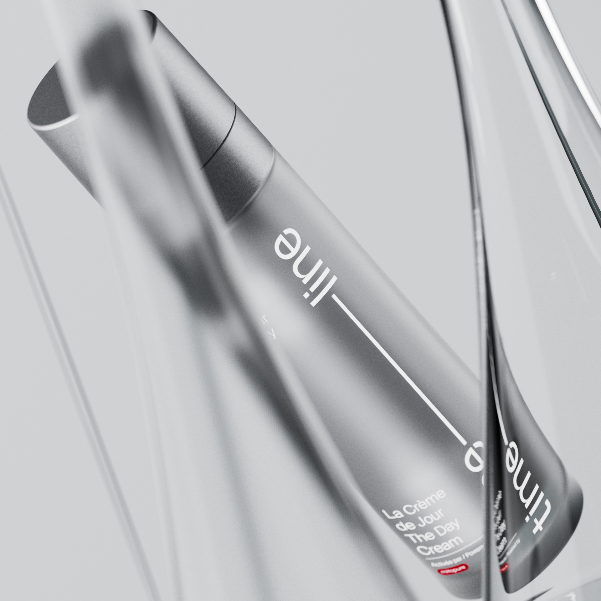 Timeline serum tube through curved glass, Timeline Cure CGI animation by DissEmbargo for Timeline Nutrition