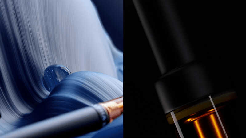 DAIZE vape with blue liquid drop, DAIZE key art and brand mood film for HIGH12 by DissEmbargo
