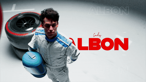 Red race suit in close-up blur, Formula 1 2026 opening titles, 3D production by DissEmbargo
