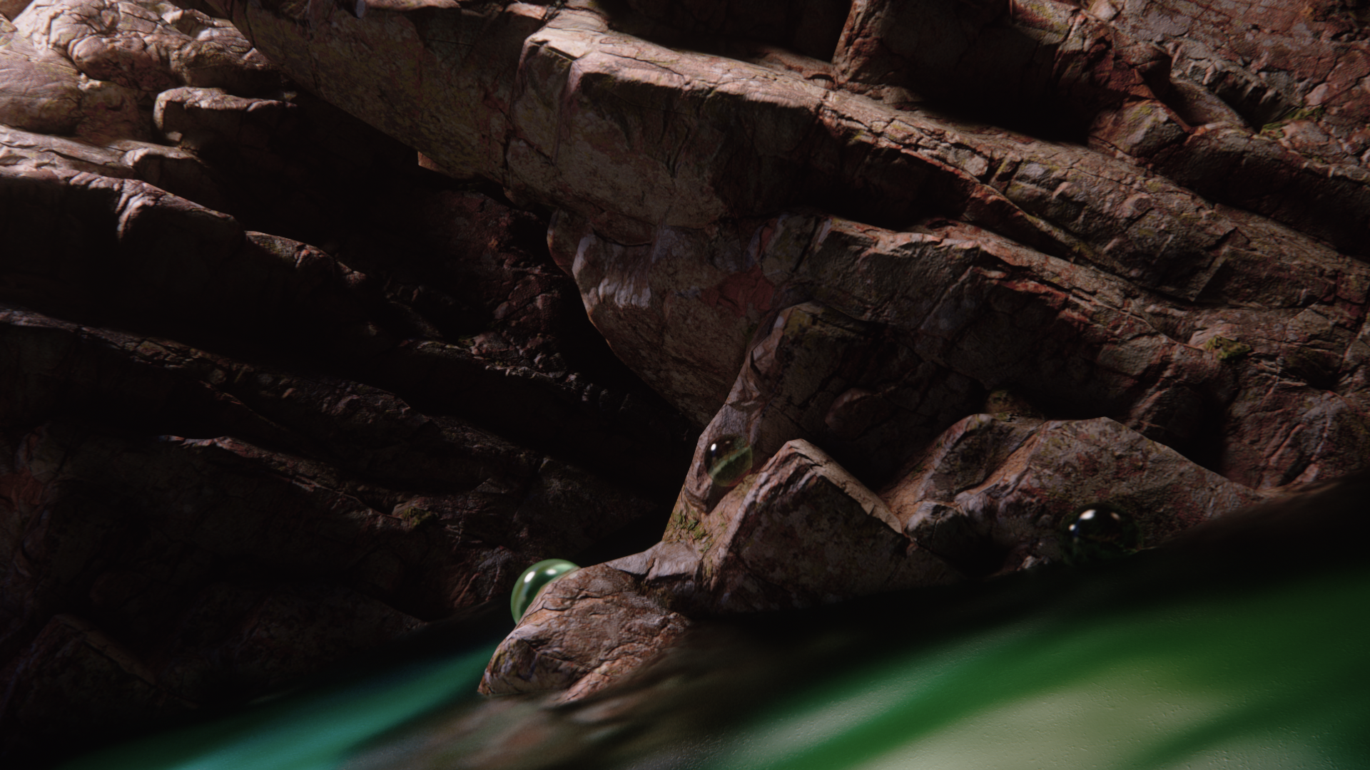 DAIZE rocky world with green glow, DAIZE key art and brand mood film for HIGH12 by DissEmbargo