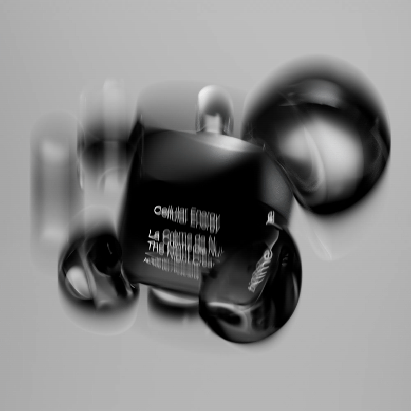 Blurred Timeline jars floating, Timeline Cure CGI animation by DissEmbargo for Timeline Nutrition