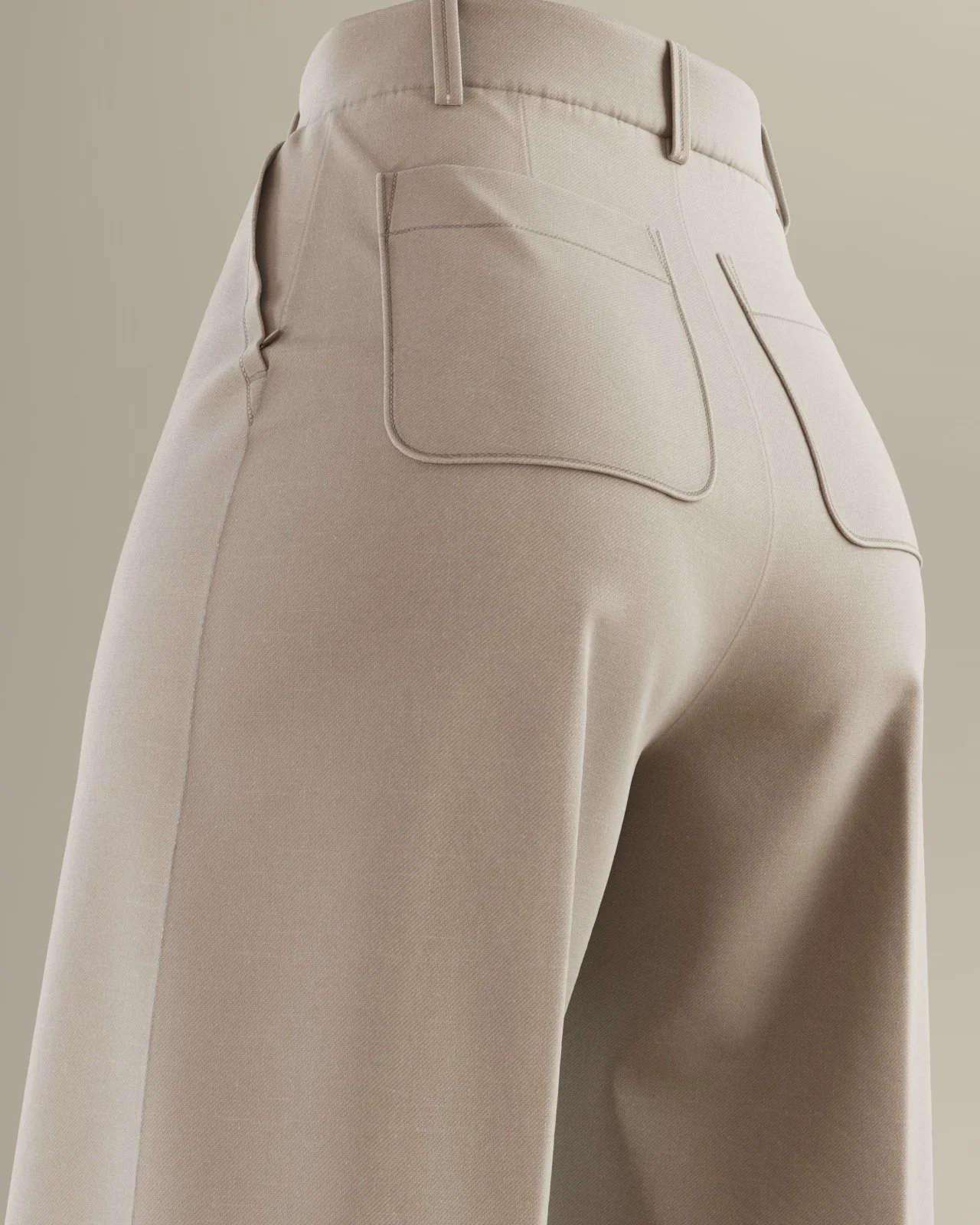 Spanx beige trousers back view, Spanx CGI product film by DissEmbargo with The New Company
