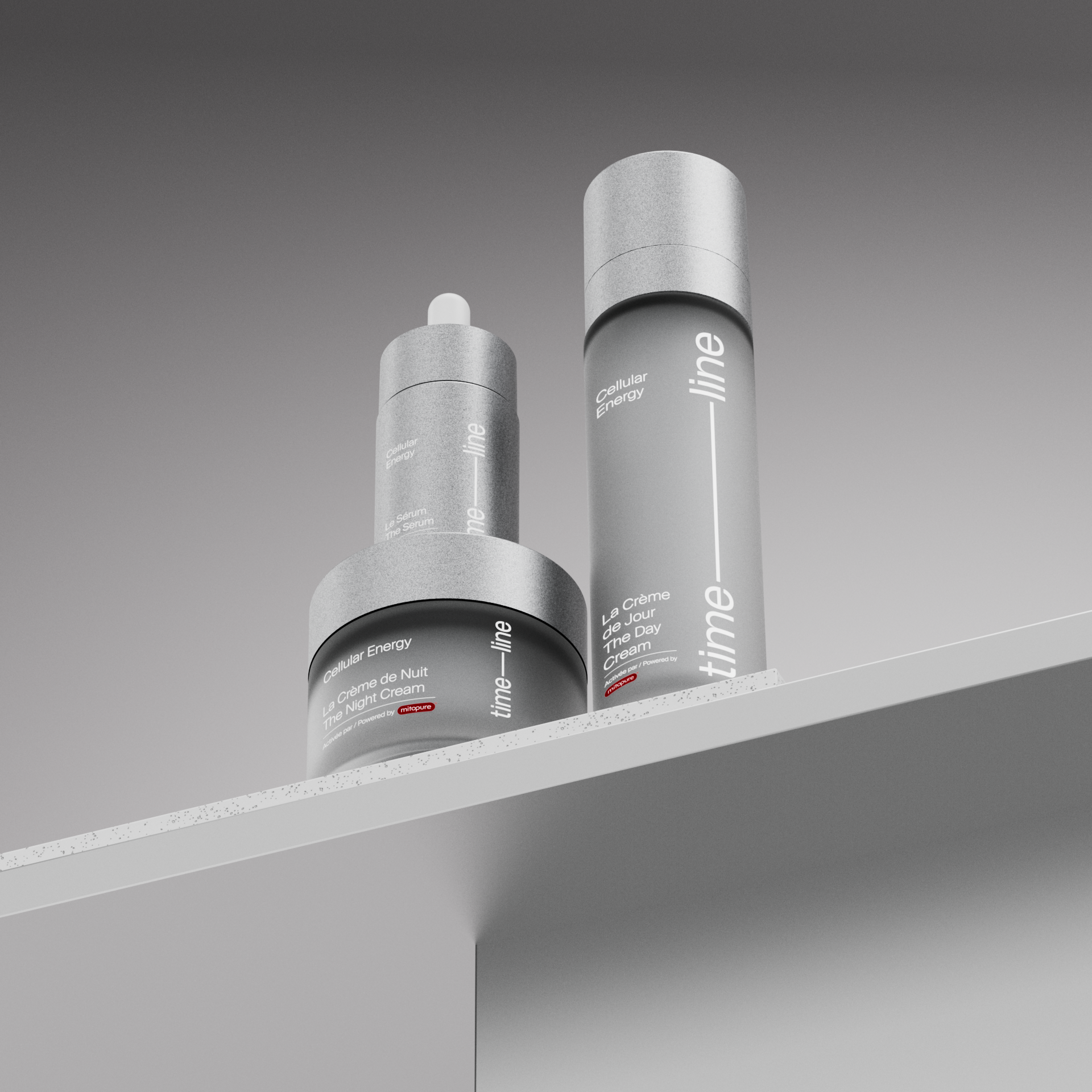 Timeline products on a lab shelf, Timeline Cure CGI animation by DissEmbargo for Timeline Nutrition