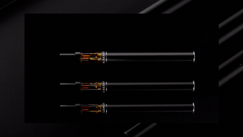 DAIZE vape pens in a dark frame, DAIZE key art and brand mood film for HIGH12 by DissEmbargo