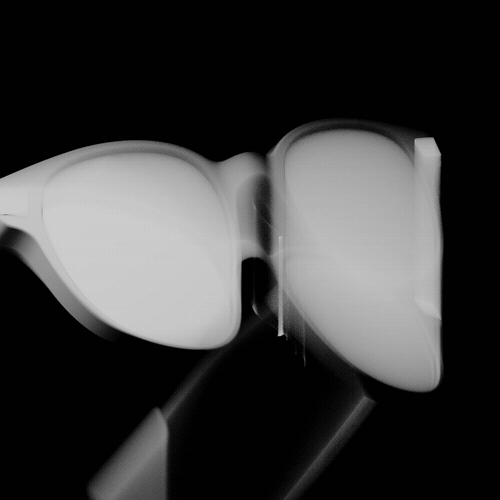 Blurred glasses arm in motion, Even Realities smart glasses CGI by DissEmbargo