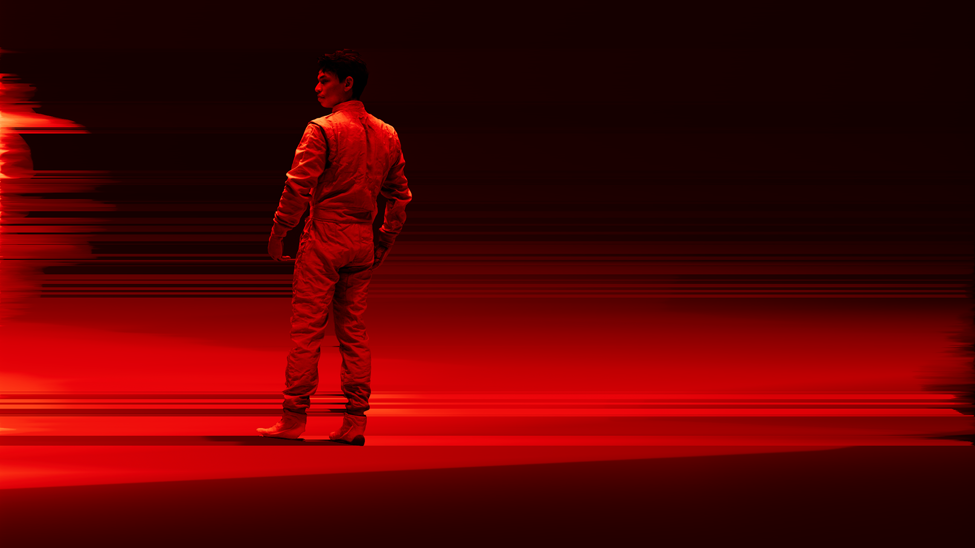 Driver walking through red light streaks, Formula 1 2026 opening titles, 3D production by DissEmbargo