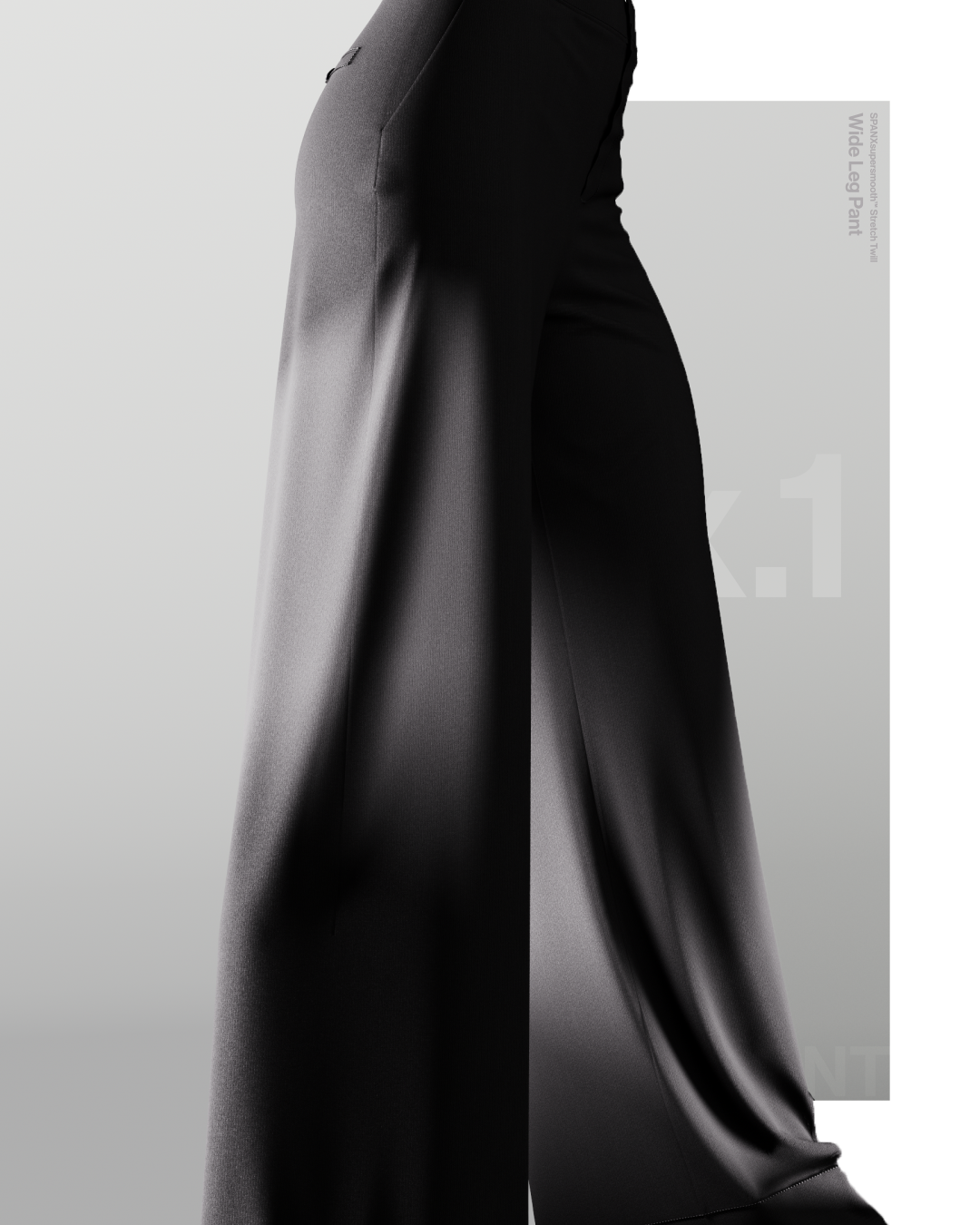 Black Spanx wide-leg trousers, Spanx CGI product film by DissEmbargo with The New Company
