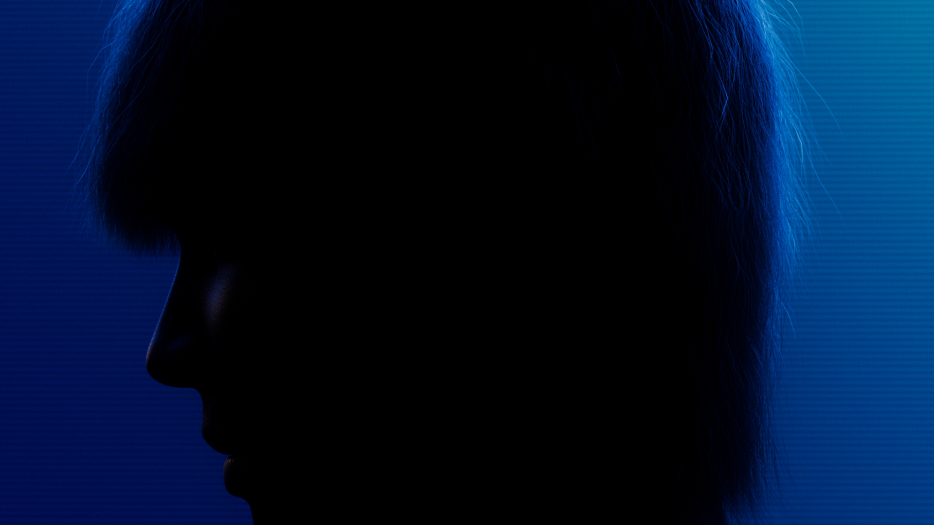 Echoic dancer profile in blue light, Echoic Soundgasm launch film by DissEmbargo