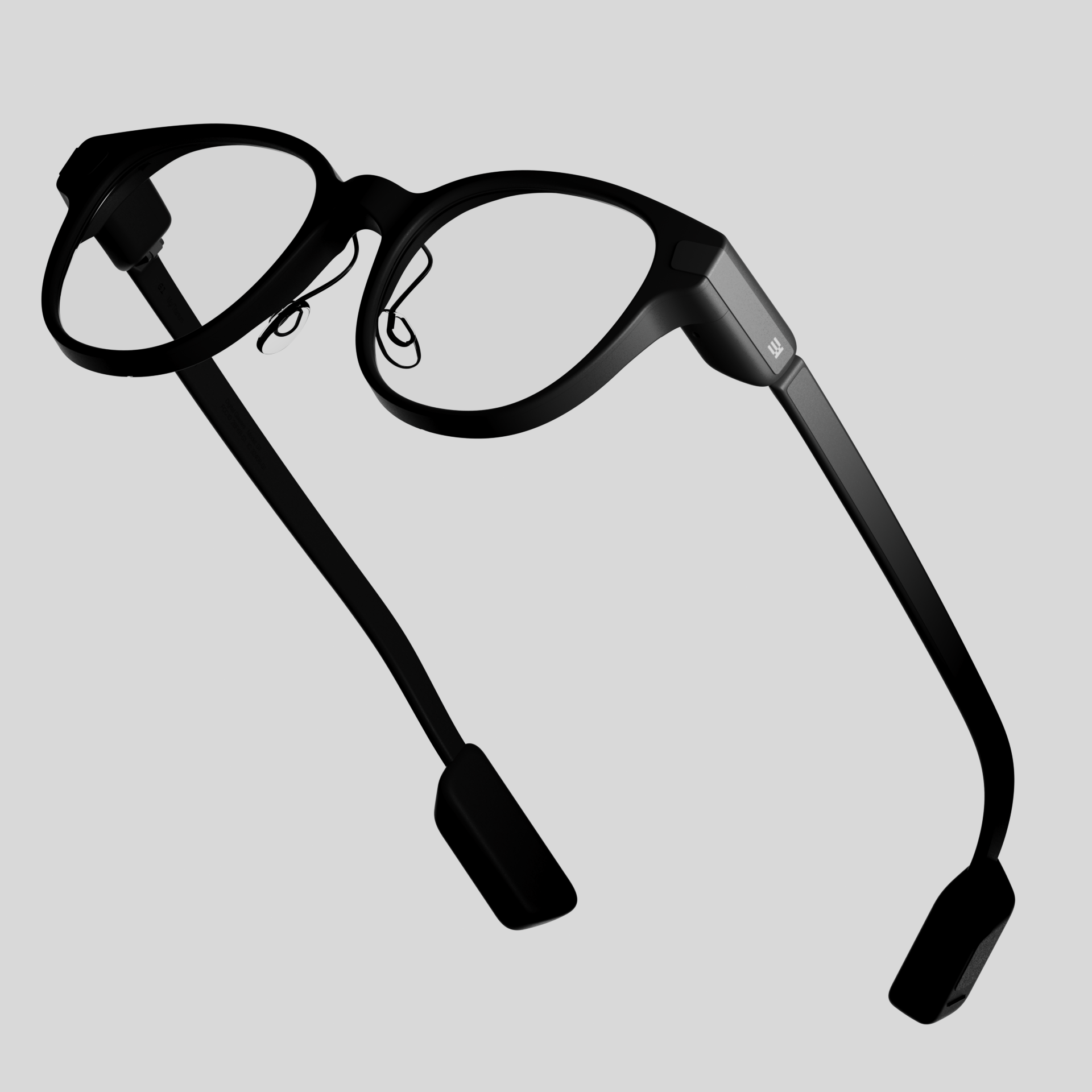 Even Realities glasses on white, Even Realities smart glasses CGI by DissEmbargo