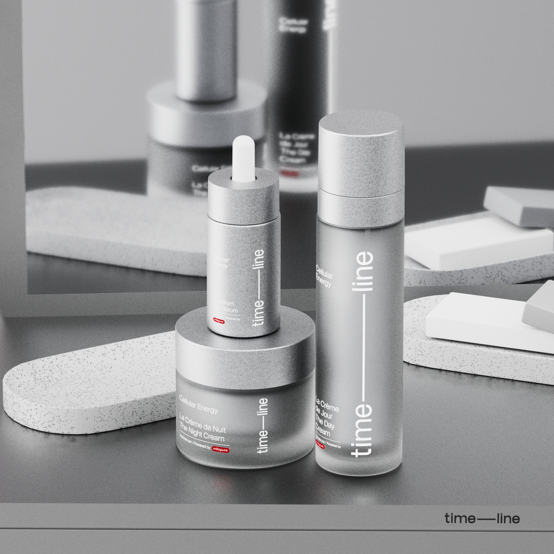 Timeline products in a lab set, Timeline Cure CGI animation by DissEmbargo for Timeline Nutrition