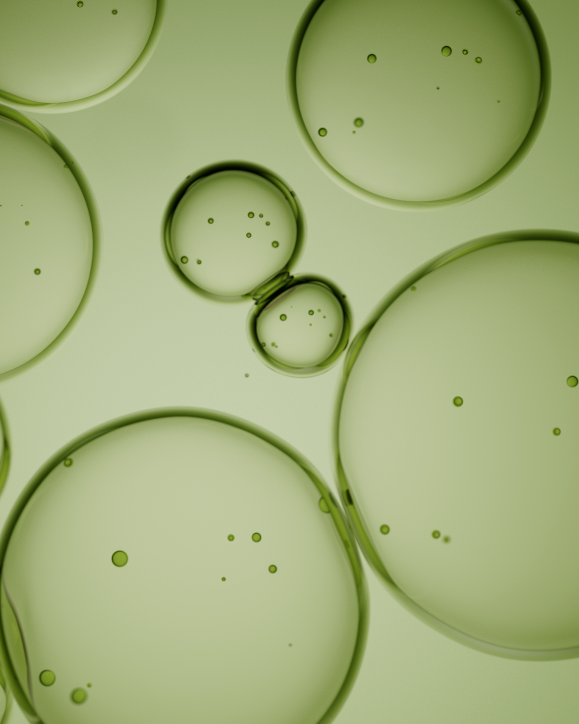 Serum bubbles in green liquid, Prose scalp serum CGI launch film by DissEmbargo