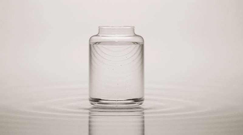 Clear jar on a white surface, Thorne creatine CGI campaign by DissEmbargo