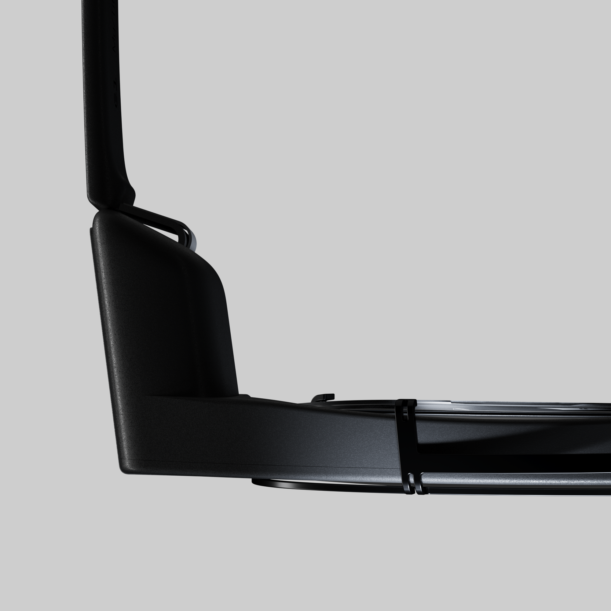 Glasses hinge and arm in silhouette, Even Realities smart glasses CGI by DissEmbargo