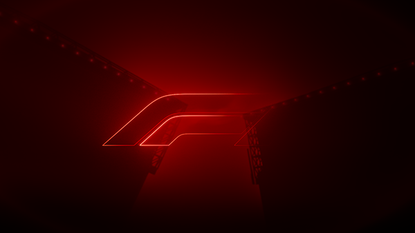Red F1 logo glowing in darkness, Formula 1 2026 opening titles, 3D production by DissEmbargo