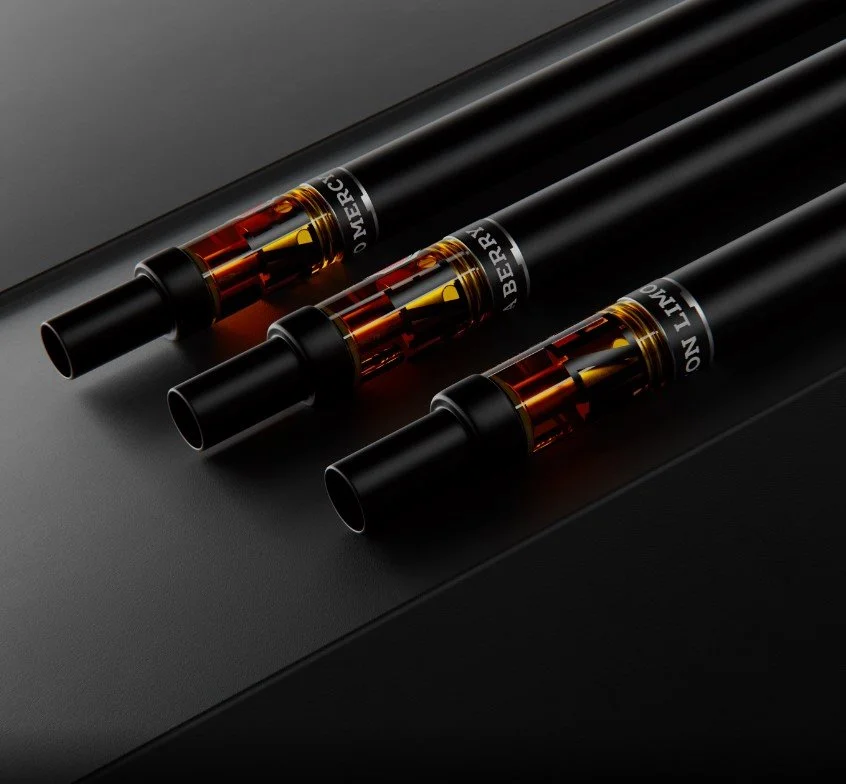 DAIZE vape pens on black, DAIZE key art and brand mood film for HIGH12 by DissEmbargo
