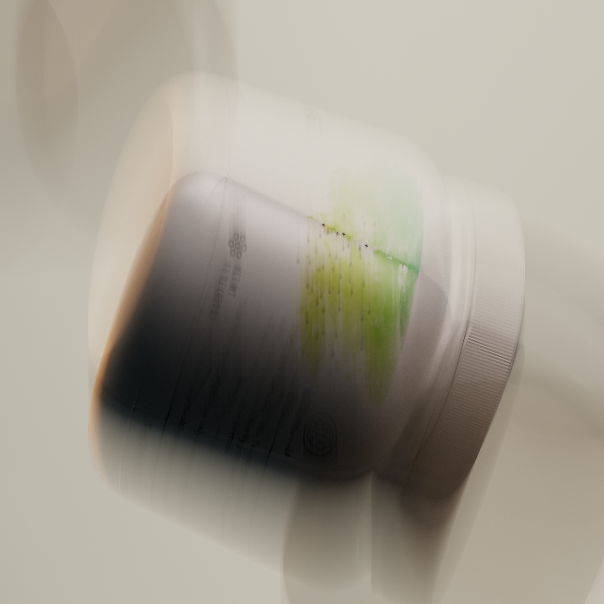 Thorne tub spinning in motion blur, Thorne creatine CGI campaign by DissEmbargo