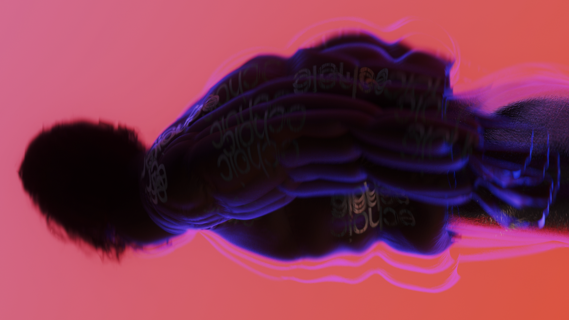 Echoic figure floating on pink, Echoic Soundgasm launch film by DissEmbargo