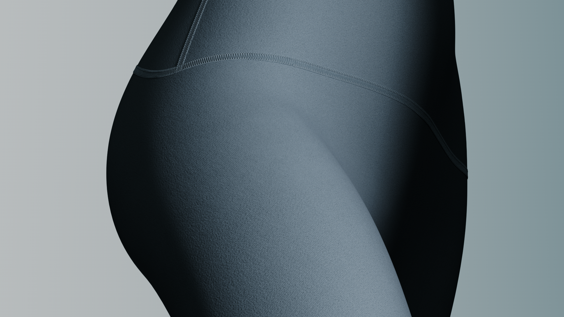 Teal Spanx leggings in grey light, Spanx CGI product film by DissEmbargo with The New Company
