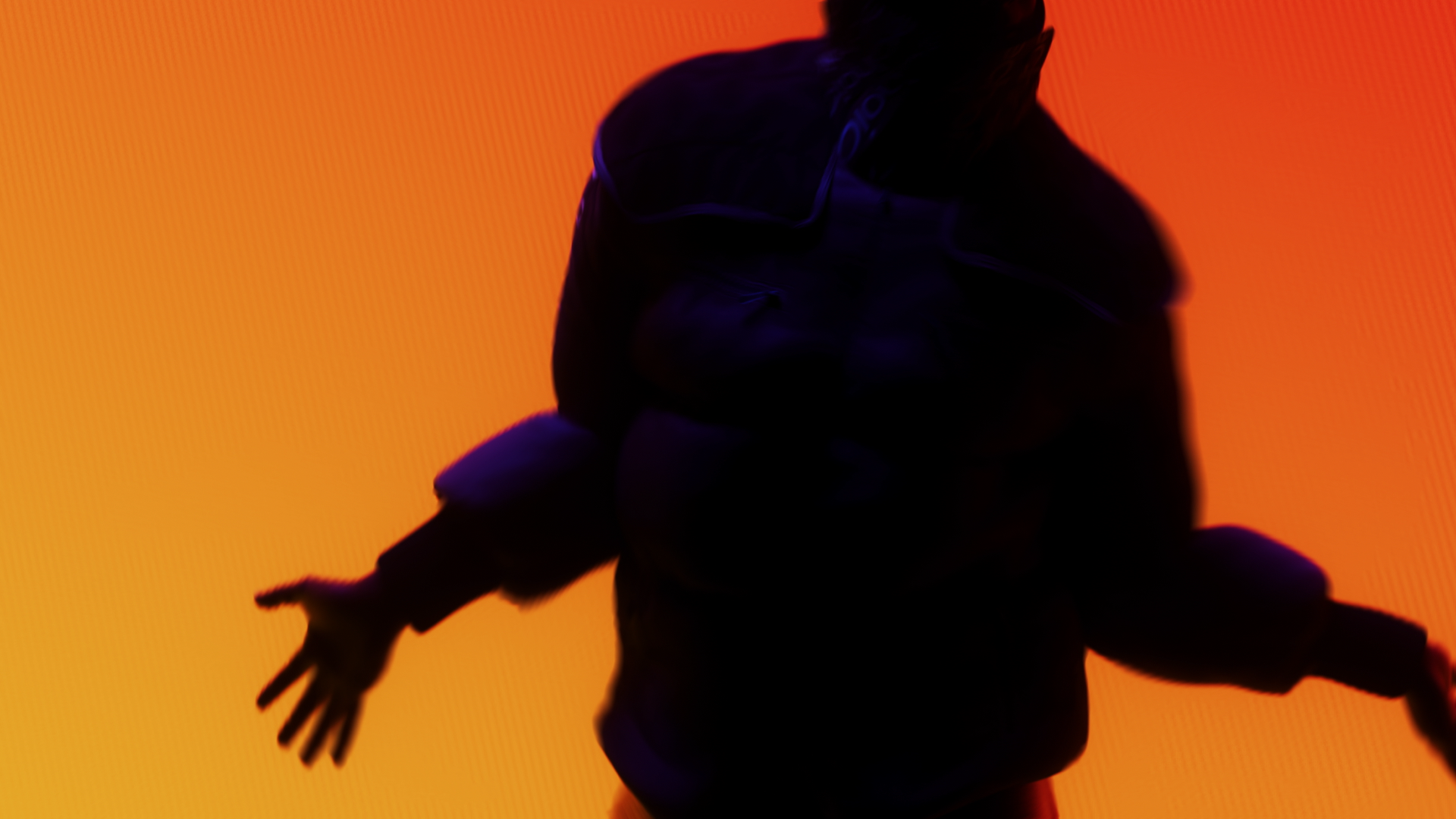 Echoic dancer silhouette on orange, Echoic Soundgasm launch film by DissEmbargo