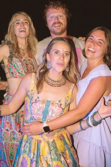 Wilmington wedding photographer captures stunning shots of guests on the dance floor at hippie and Indian fusion wedding