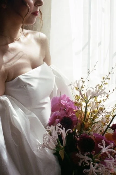 artistic bridal portraits on 35 mm film by seagle photography